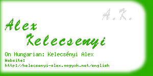 alex kelecsenyi business card
